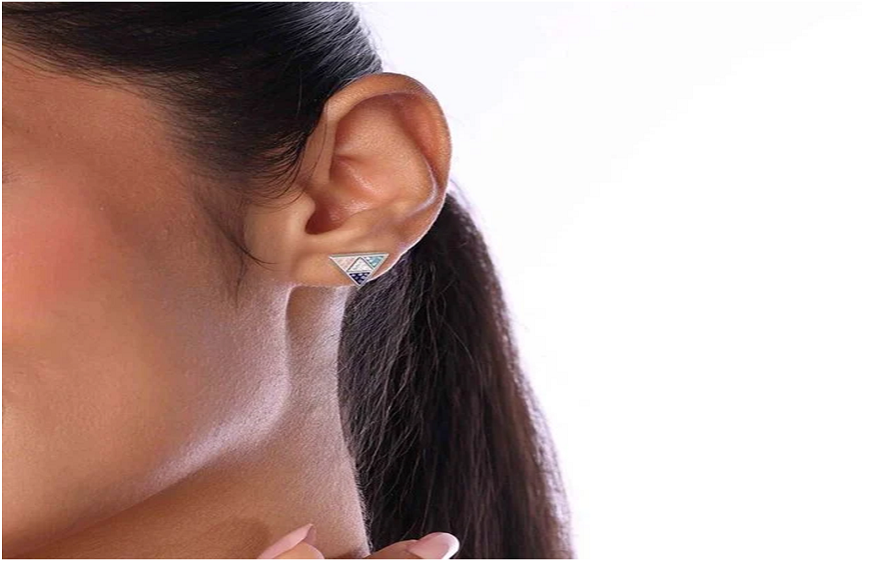 Mesmerising Mosaic Silver Studs