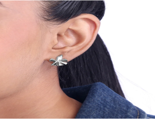 Shimmering Burst Silver Studs